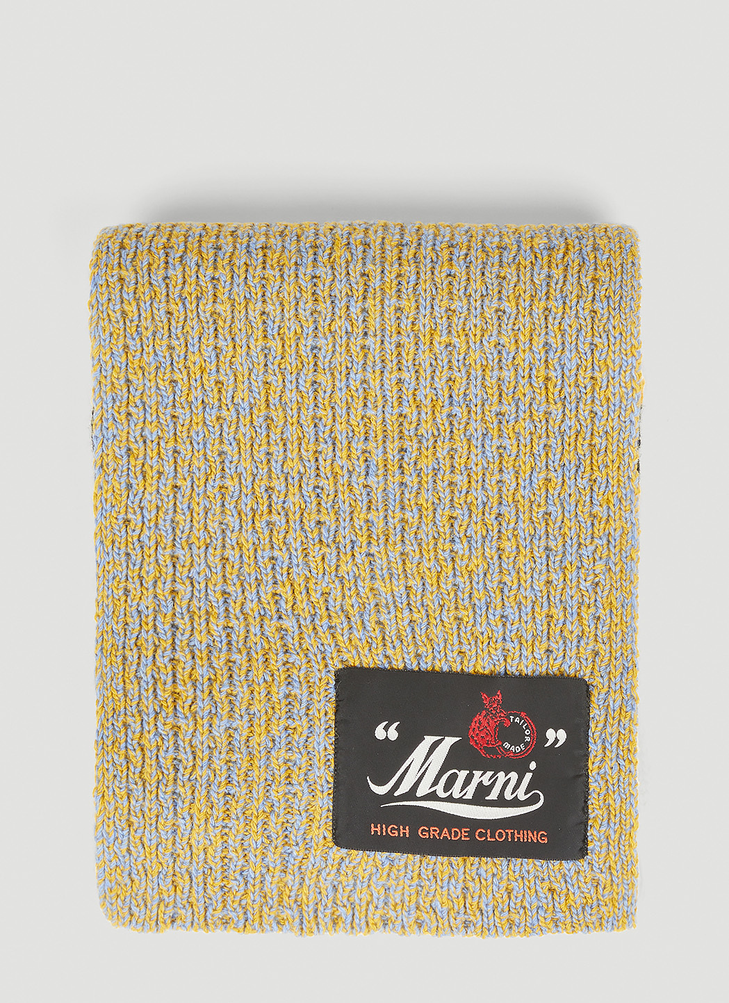 Marni Fringed-edge Knitted Scarf In White