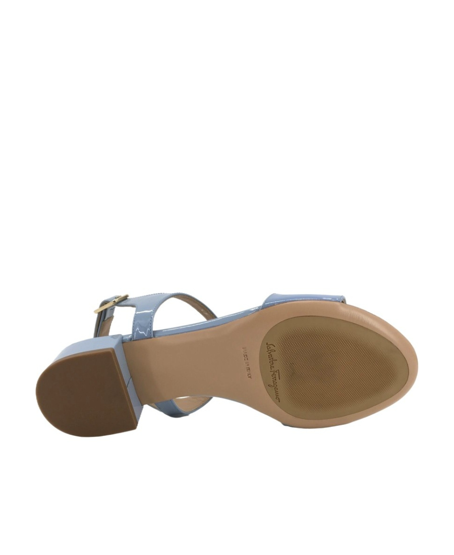 Ferragamo Logo High-heeled Sandals In Brown