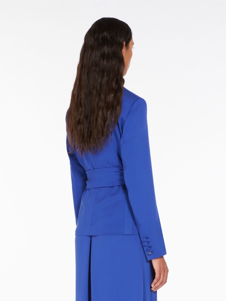 Max Mara Lace Up A Casual Jacket In Blue