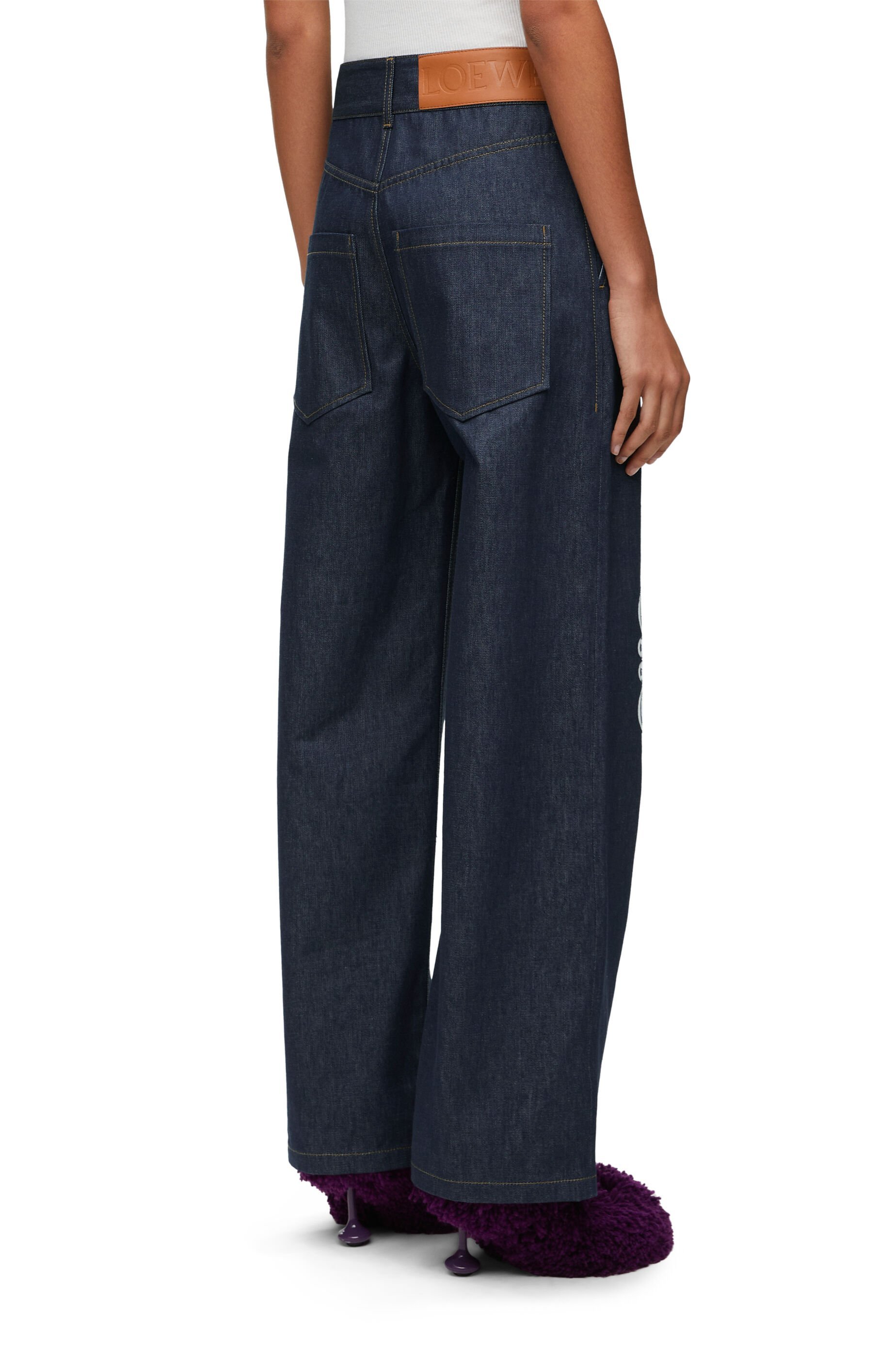 Loewe Anagram High-rise Wide-leg Jeans In Blue