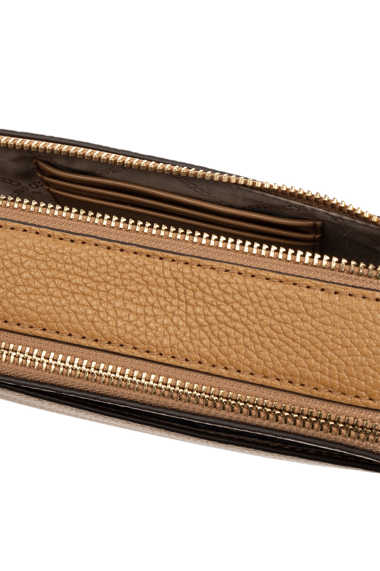 Michael Michael Kors Jet Set Chain-link Leather Crossbody Bag In Brown