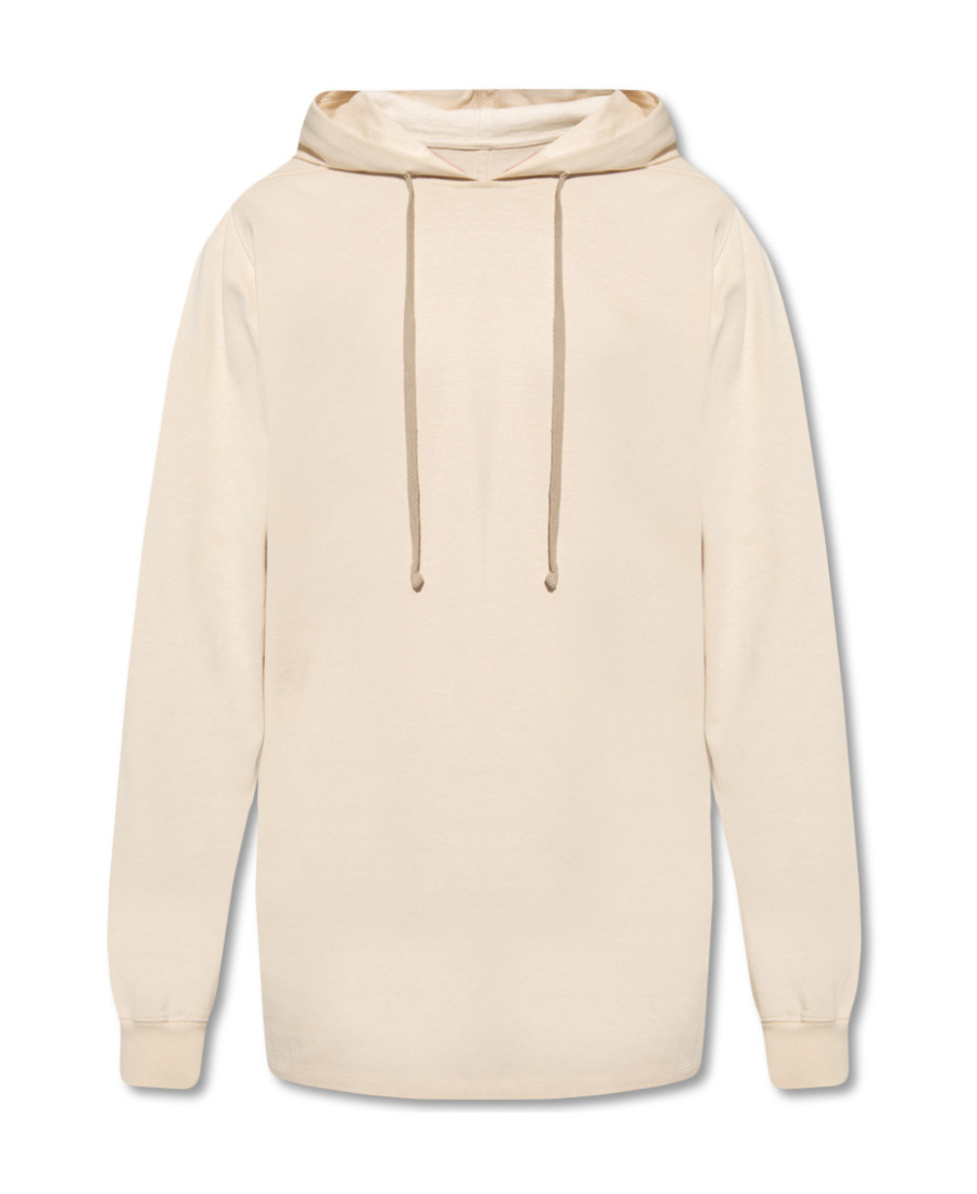 Rick Owens Long-line Cotton Hoodie In Nude