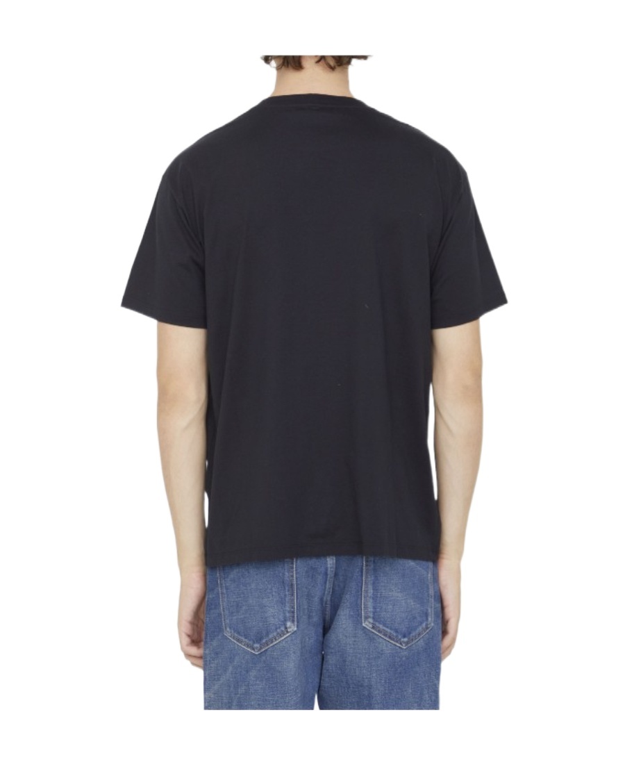 Celine T-shirt With Round Neck And Short Sleeves In Black