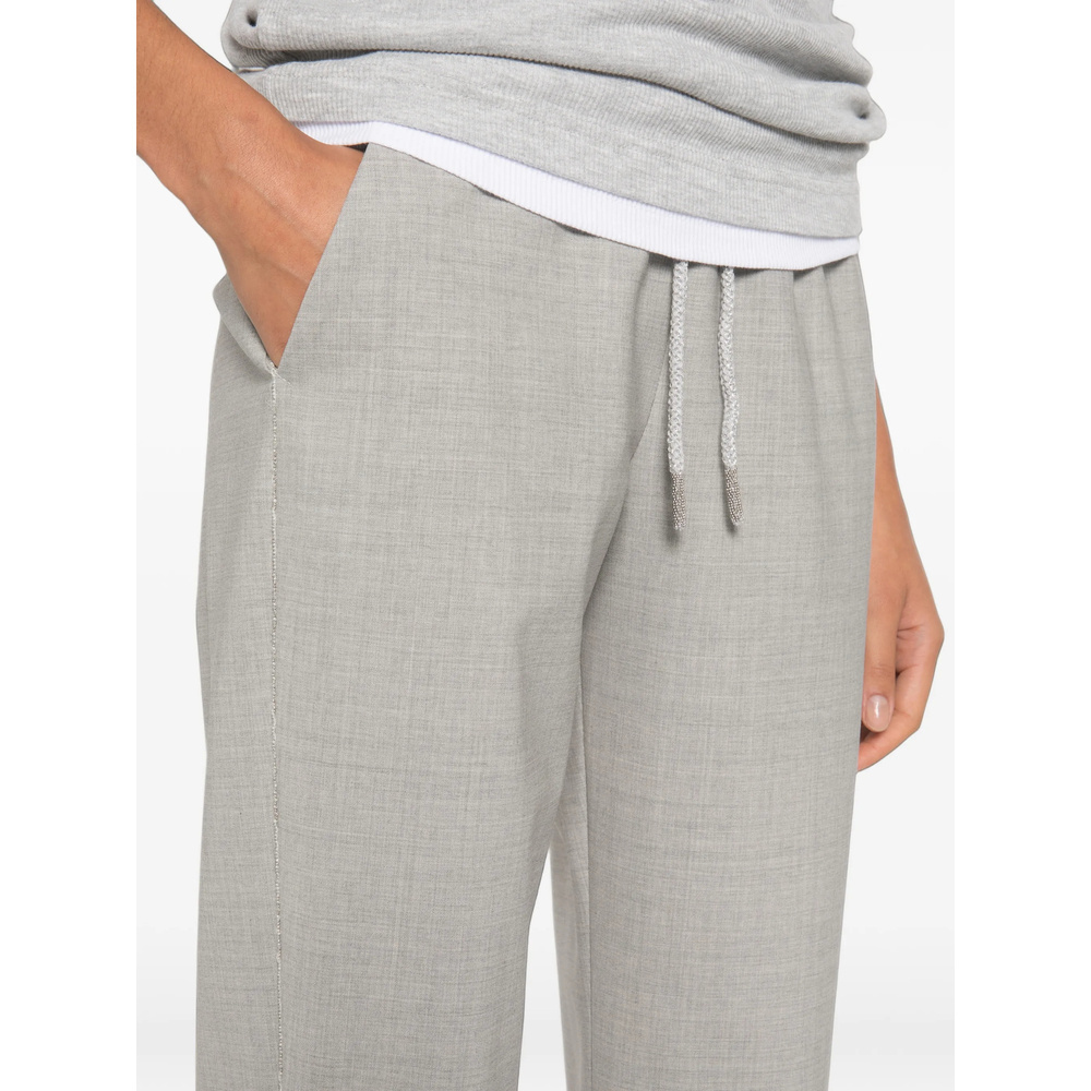 Panicale Drawstring Straight-leg Trousers In Gray