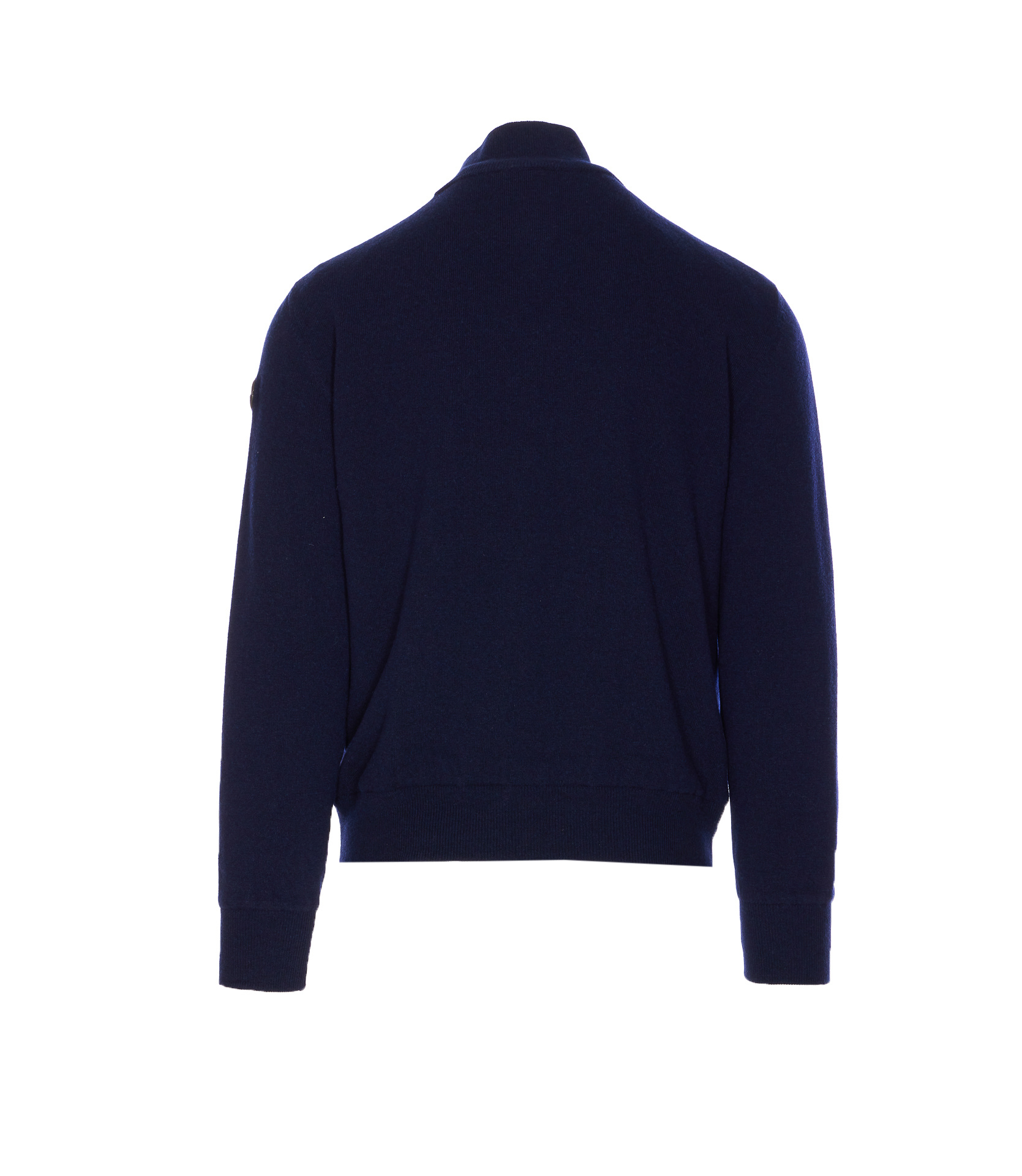 Moncler Men Logo Tricot Cardigan In Blue