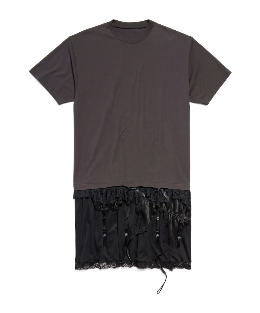 Balenciaga Women's Lingerie T-shirt Dress In Black In Black