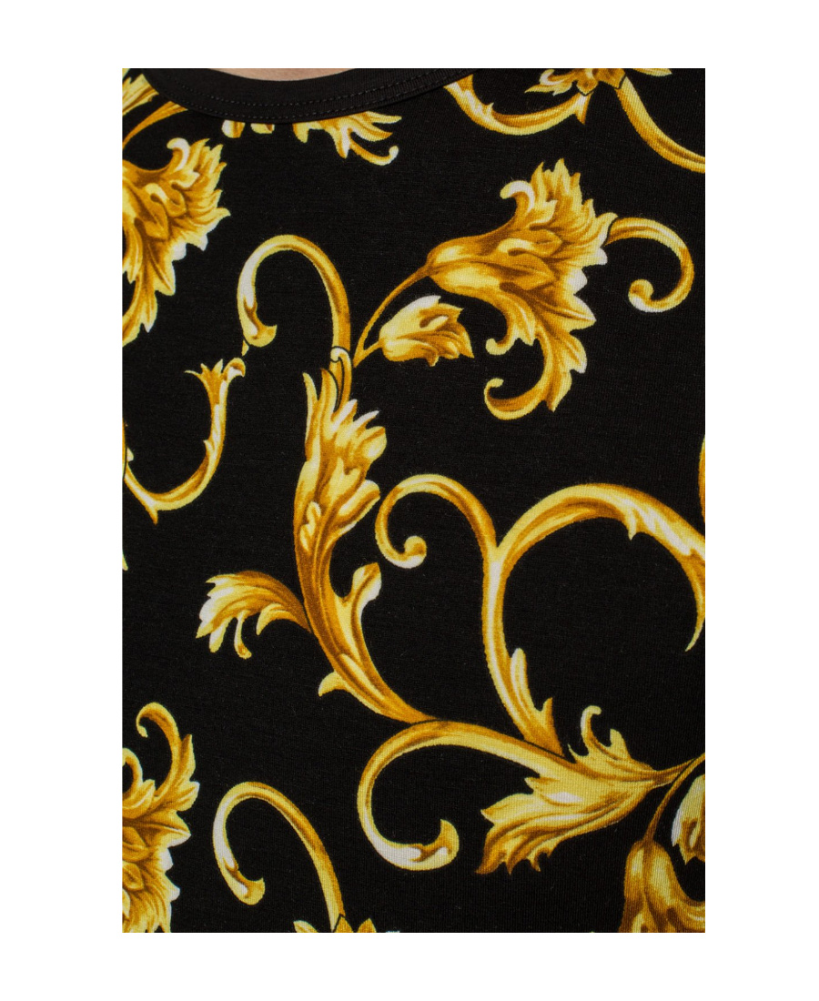 Versace Printed Round-necked T-shirt In Black