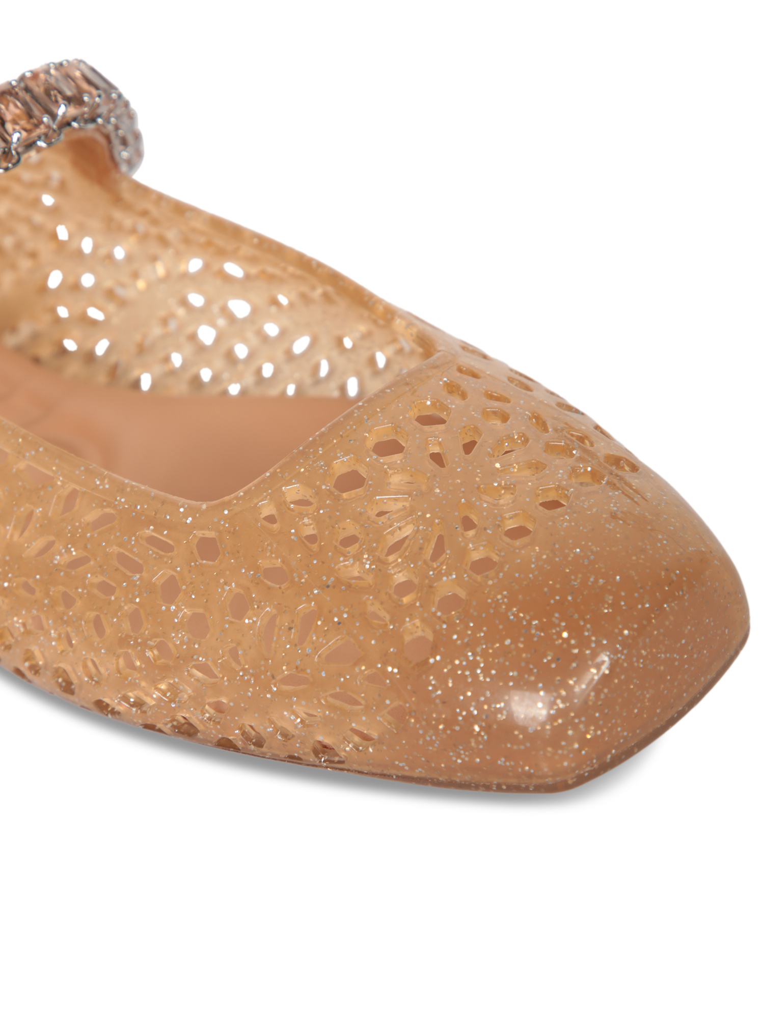 Jimmy Choo Perforated Embellished Ballerina Flats In Silver