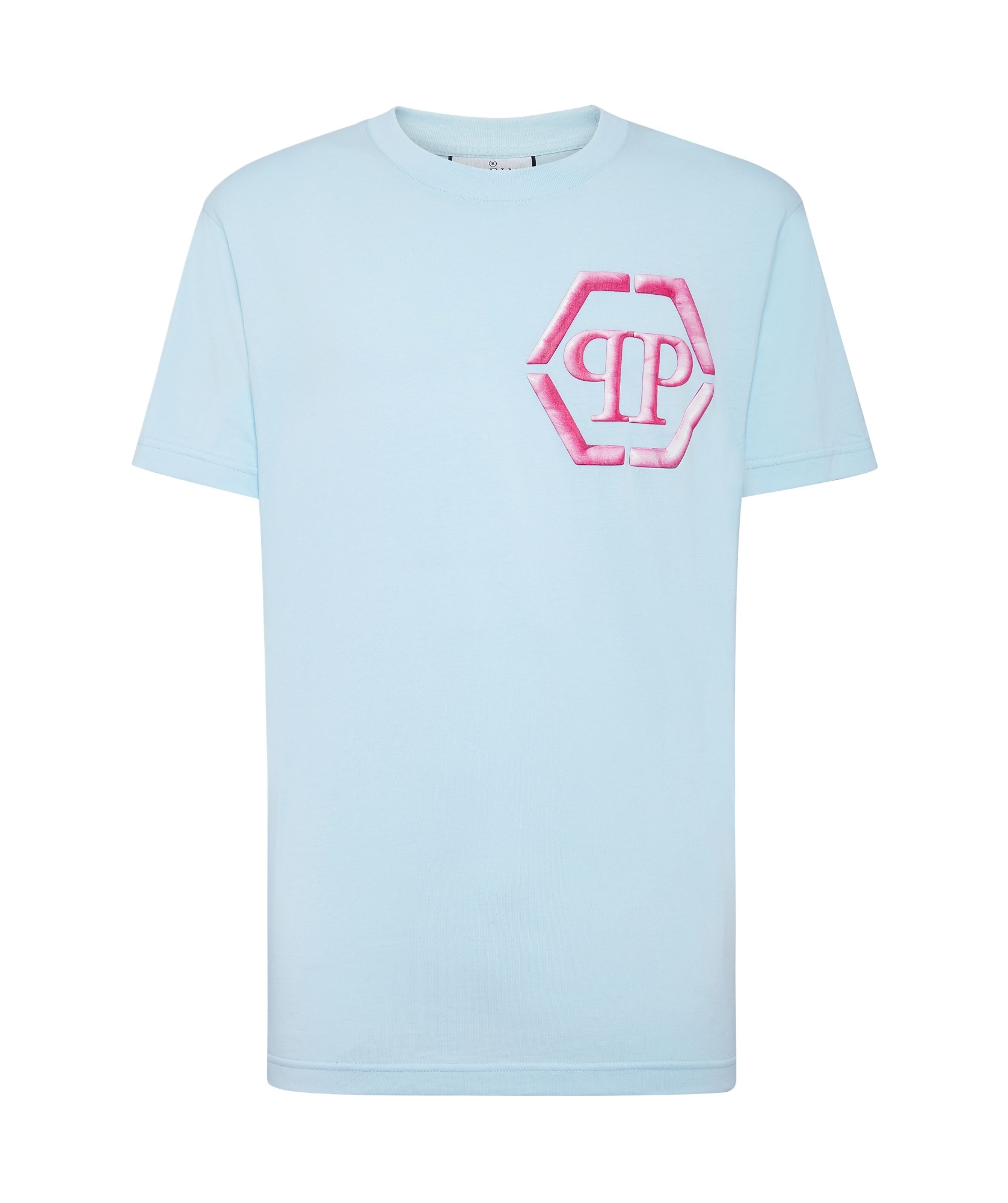 Philipp Plein T-shirt With Round Neck And Short Sleeves In Blue