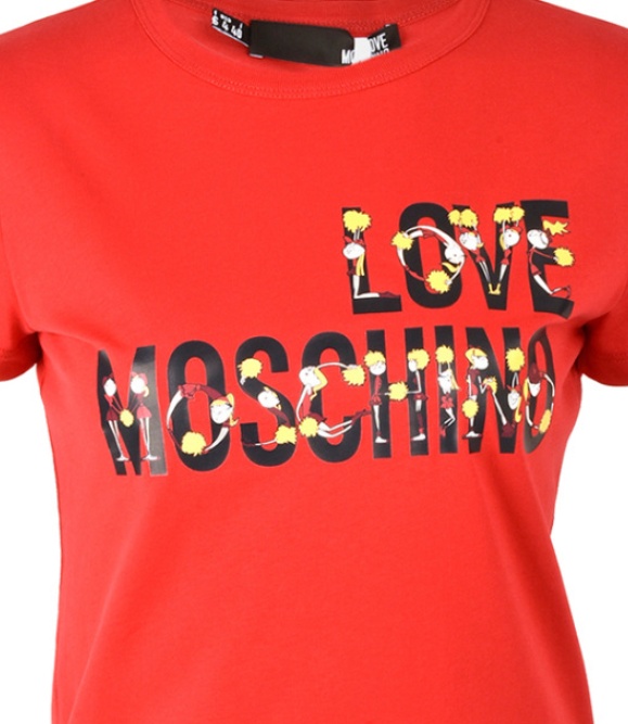 Moschino Cartoon Letter Logo T-shirt In Red