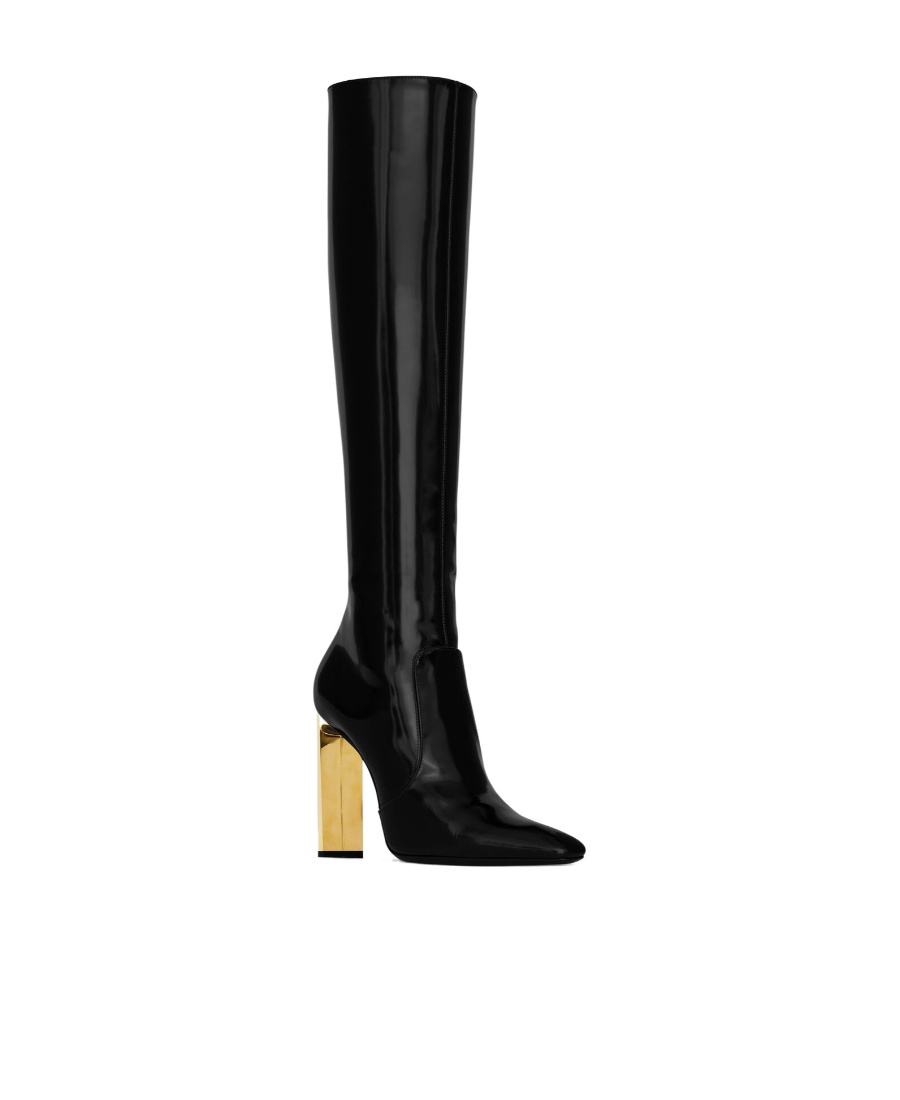 Saint Laurent Auteuil 105mm Leather Boots In Black