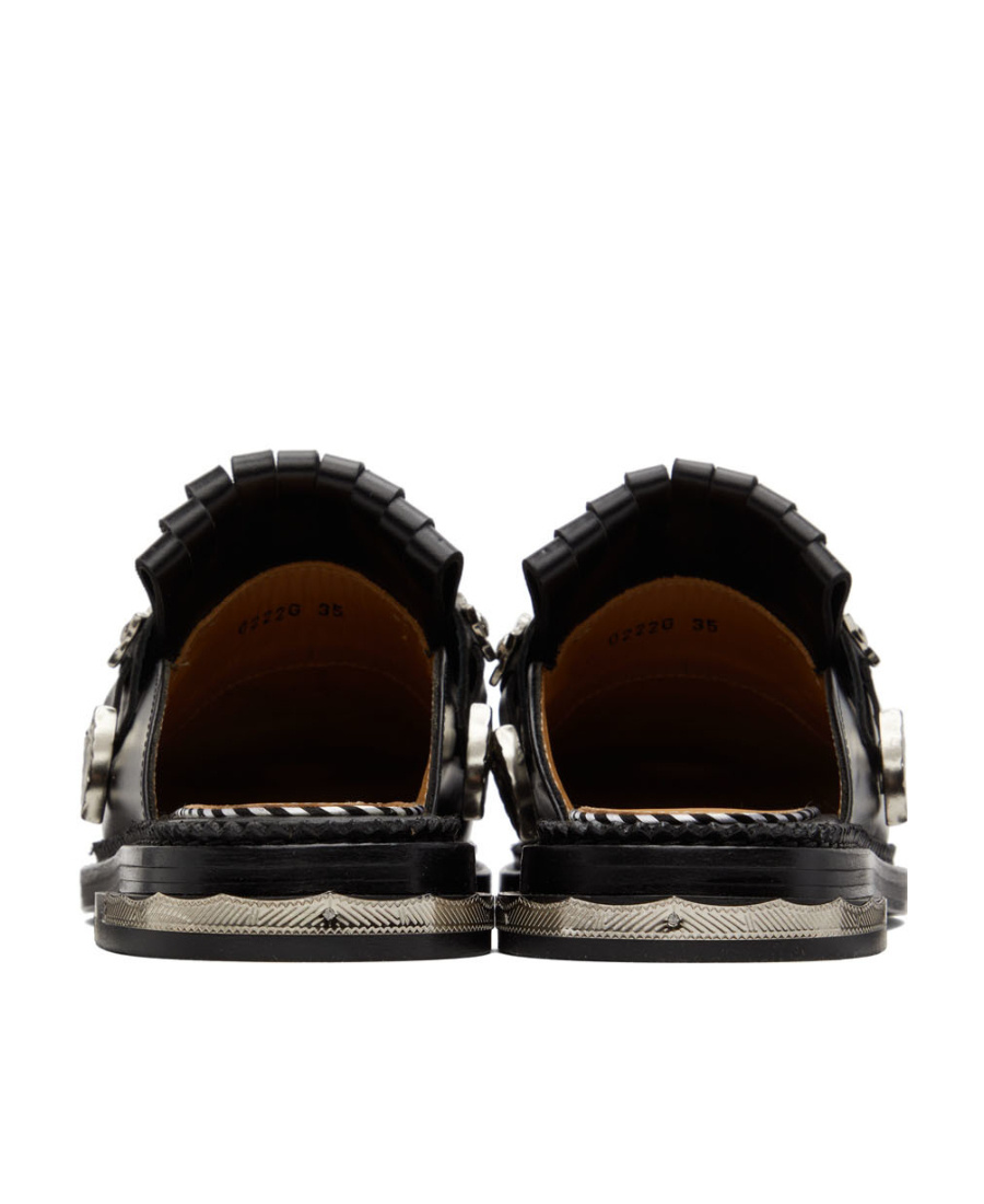 Shop Toga Tassel Muller Shoes In Black