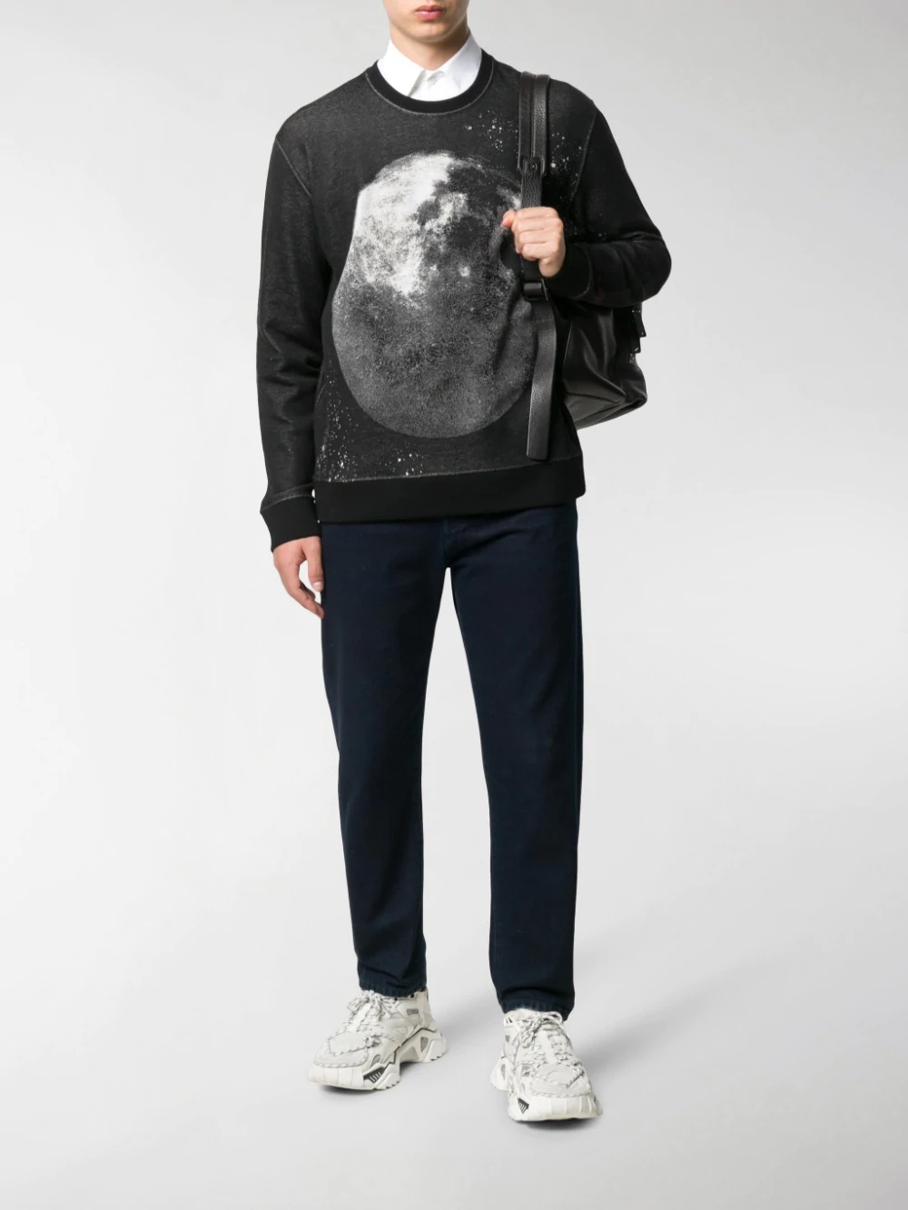 Valentino Moon Dust Print Sweatshirt In Black