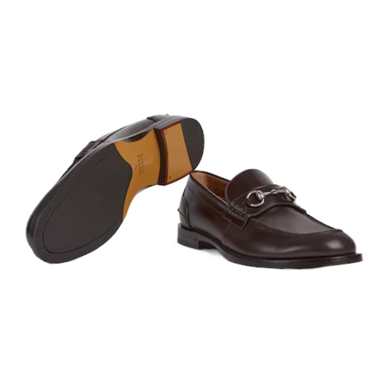Gucci Men's Loafer With Horsebit In Brown