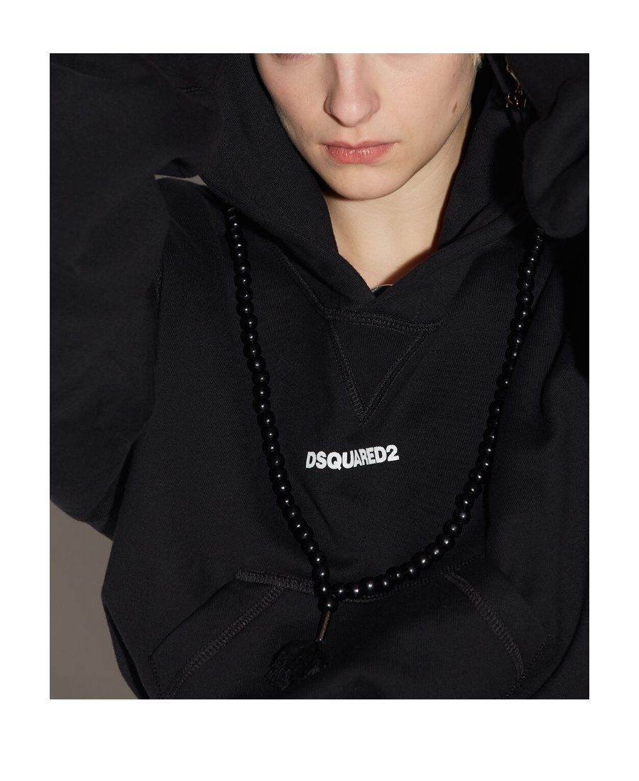 Shop Dsquared2 Logo-print Attached-cap Hoodie In Black