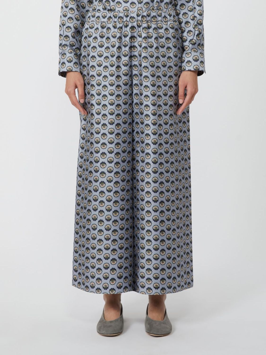 Weekend Max Mara Tortona Long Trouser Light Blue In Gray