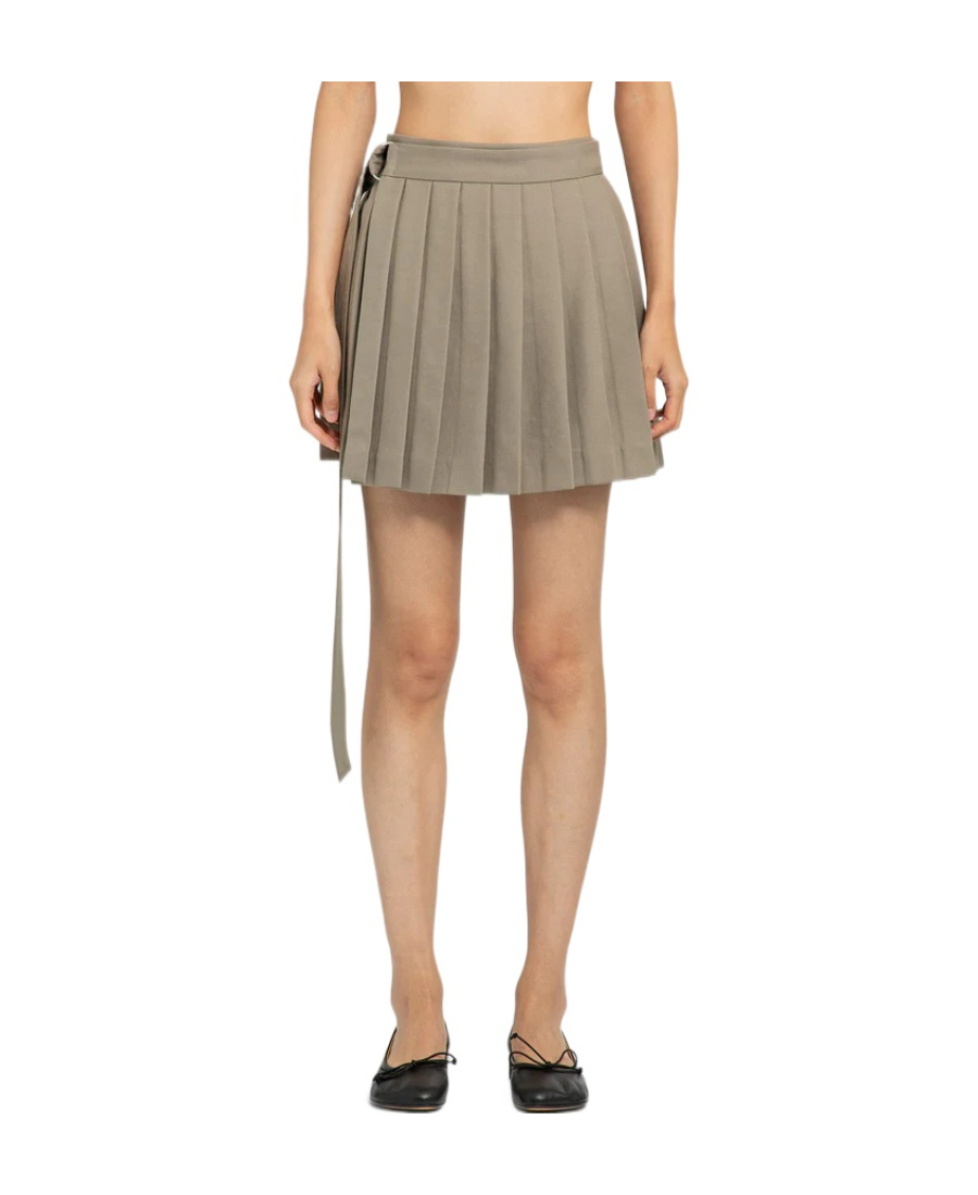 Shop Ami Alexandre Mattiussi Ami Paris Mini Pleated Skirt In Nude
