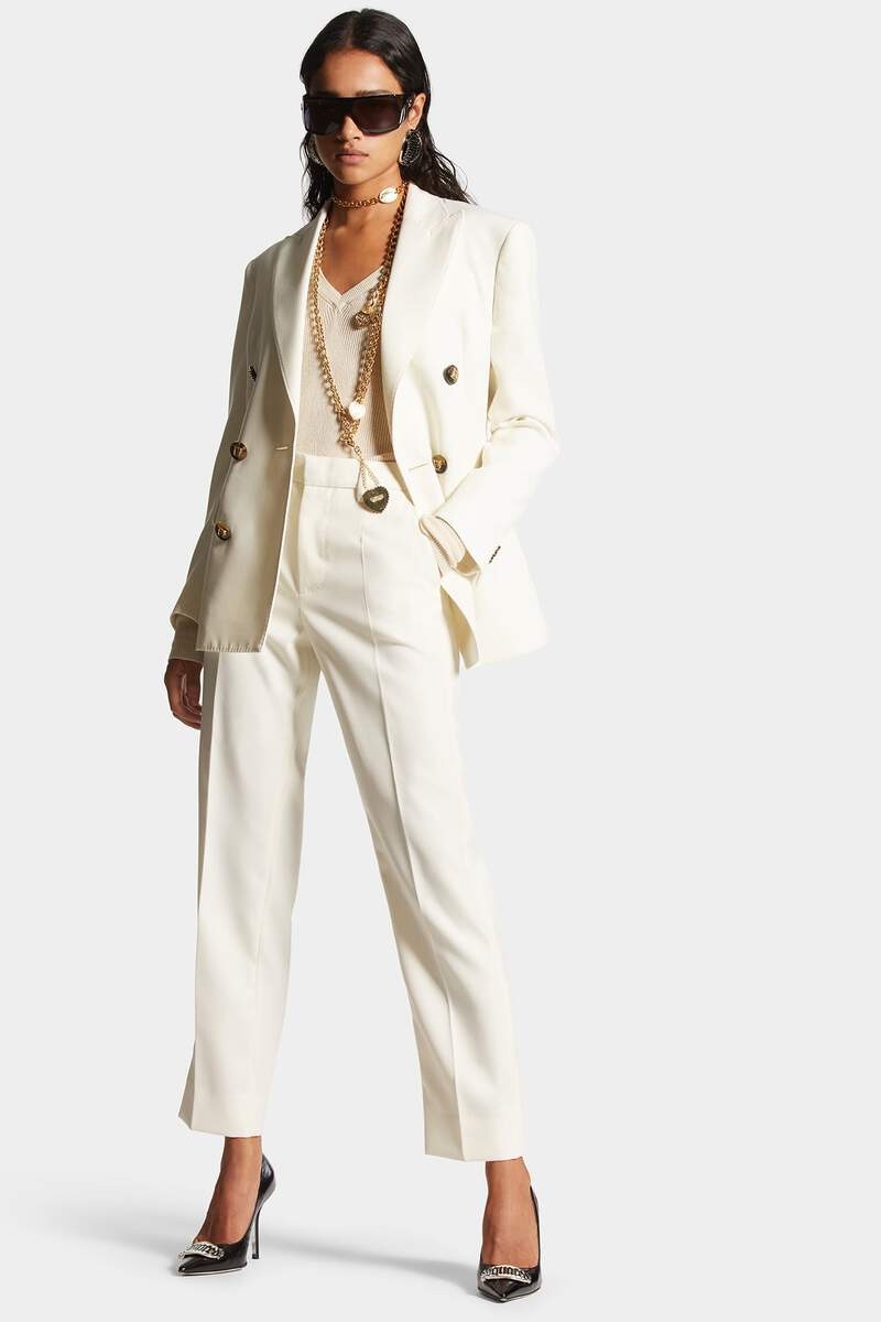 Dsquared2 Boston Double-breasted Suit In White