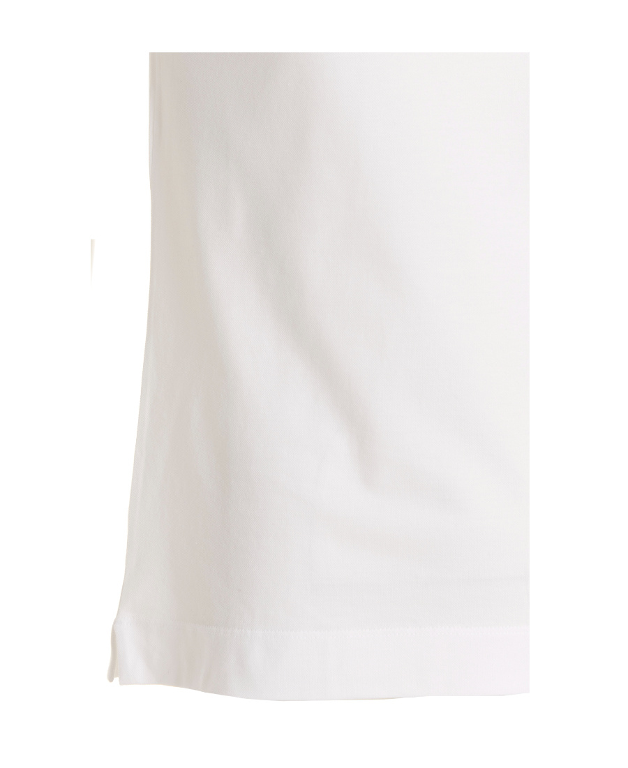 Shop Zegna Embroidered-logo Polo Collar In White