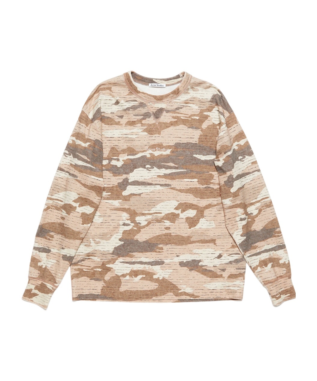 Acne Studios Abstract-print Sweatshirt In Nude