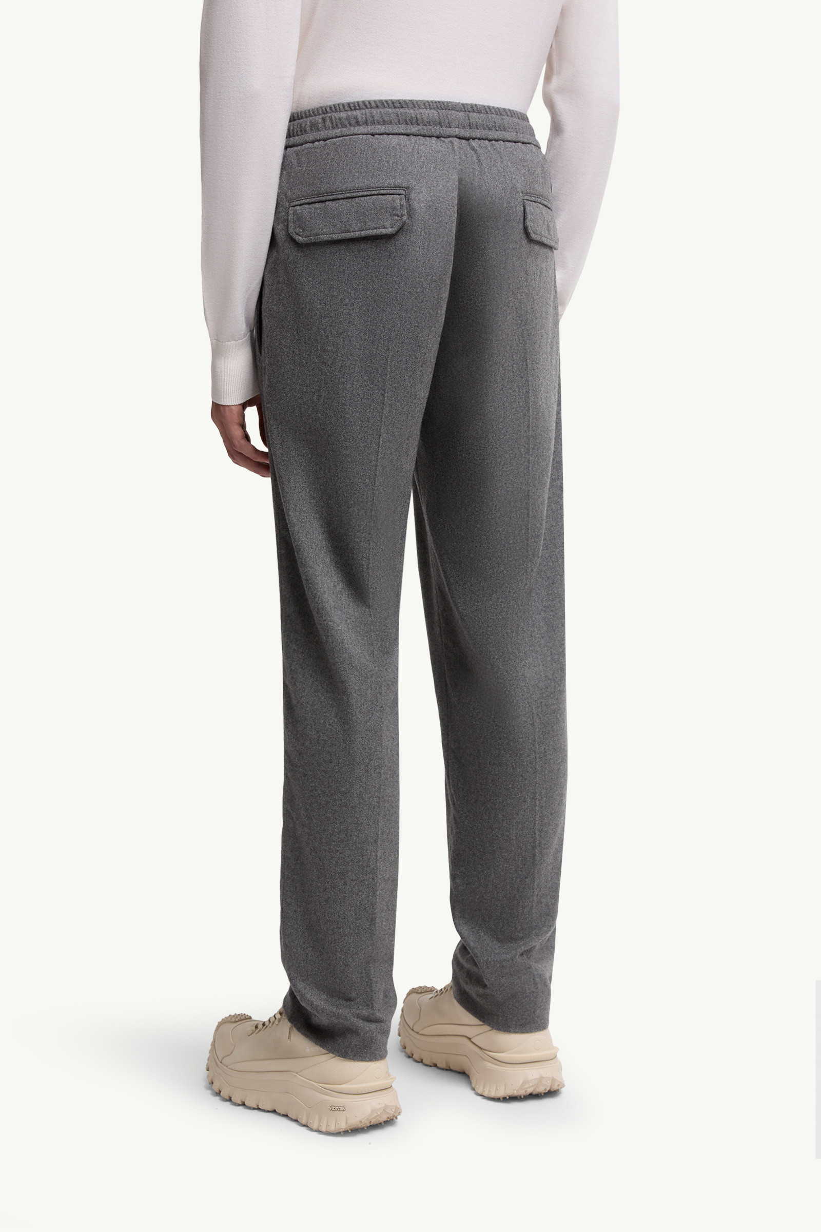 Moncler Cashmere Blend Jogging Trousers In Gray