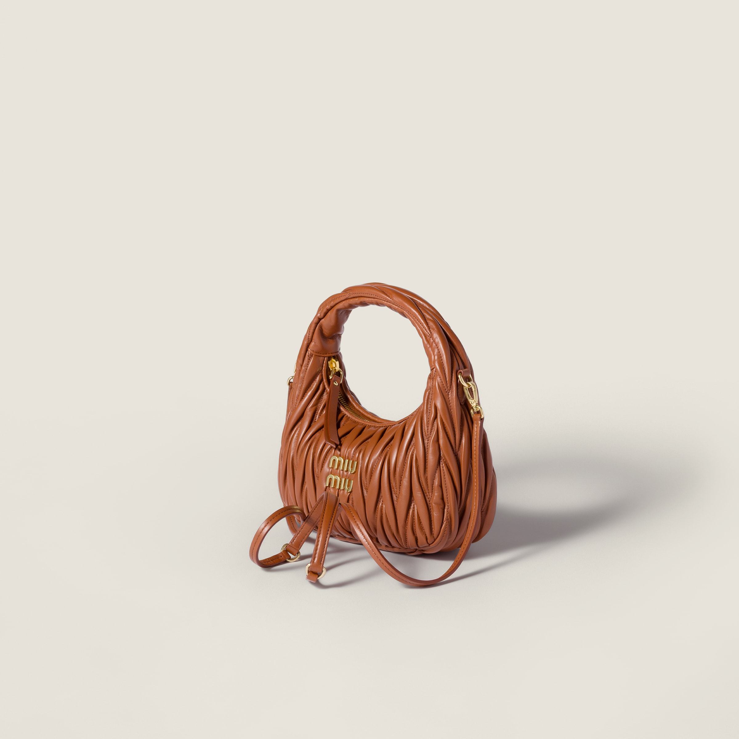 Miu Miu Wander Matelassé Nappa Leather Hobo Bag