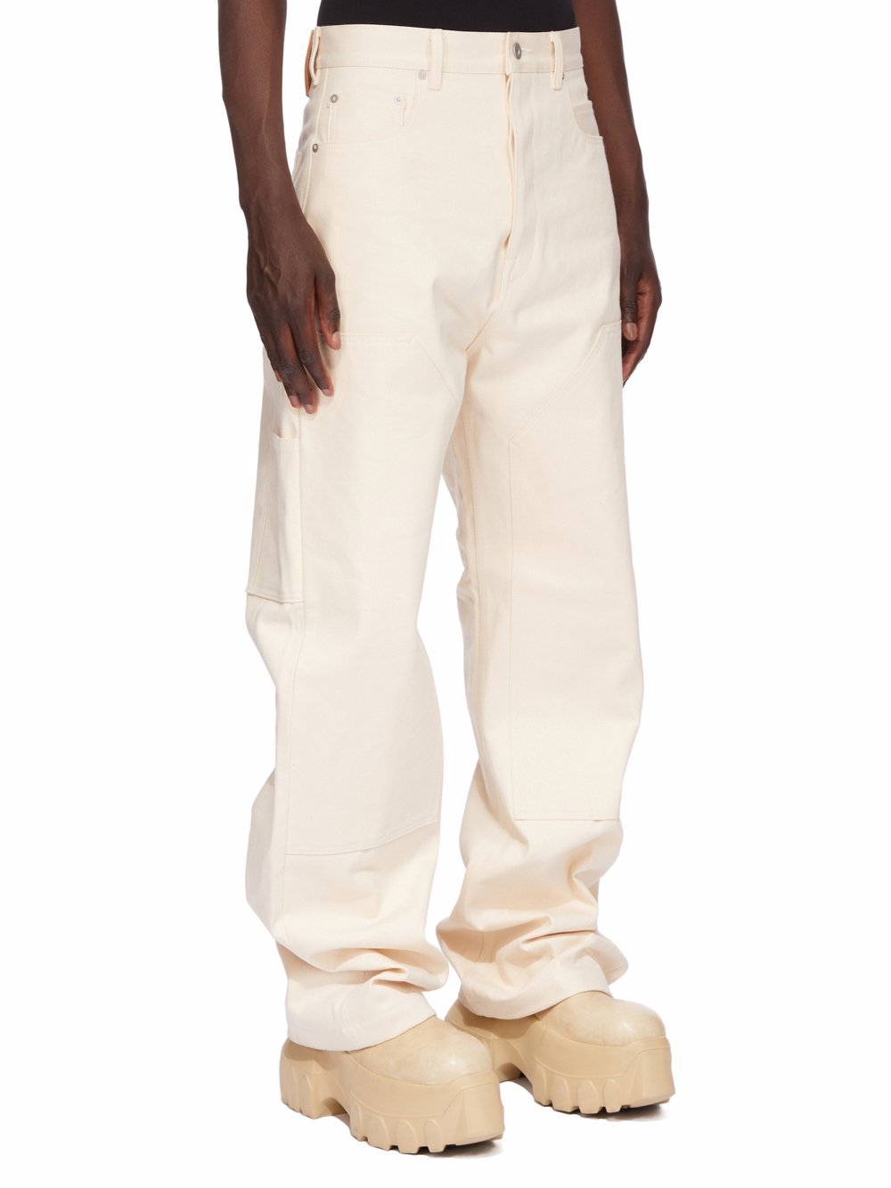 Rick Owens Drkshdw Denim Trousers With Belt Loops In Neutral