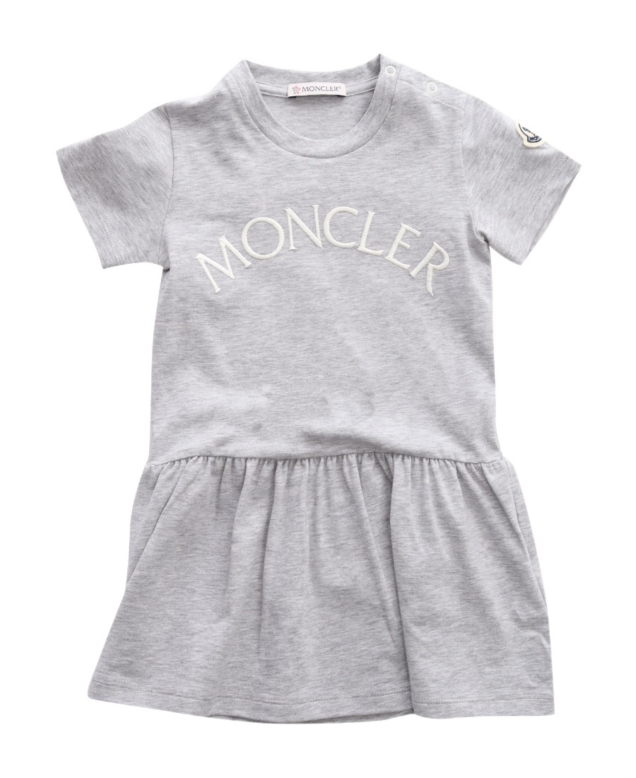 Moncler Embroidered Logo Casual Dress In Gray