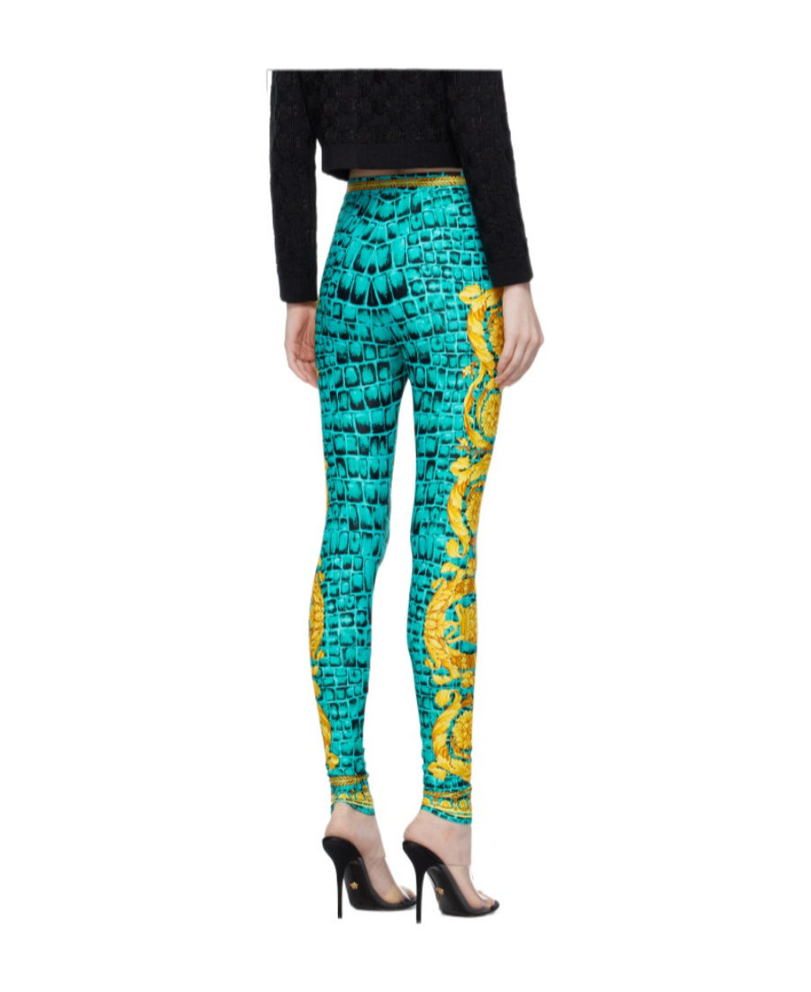 Versace Color Logo Leggings In White
