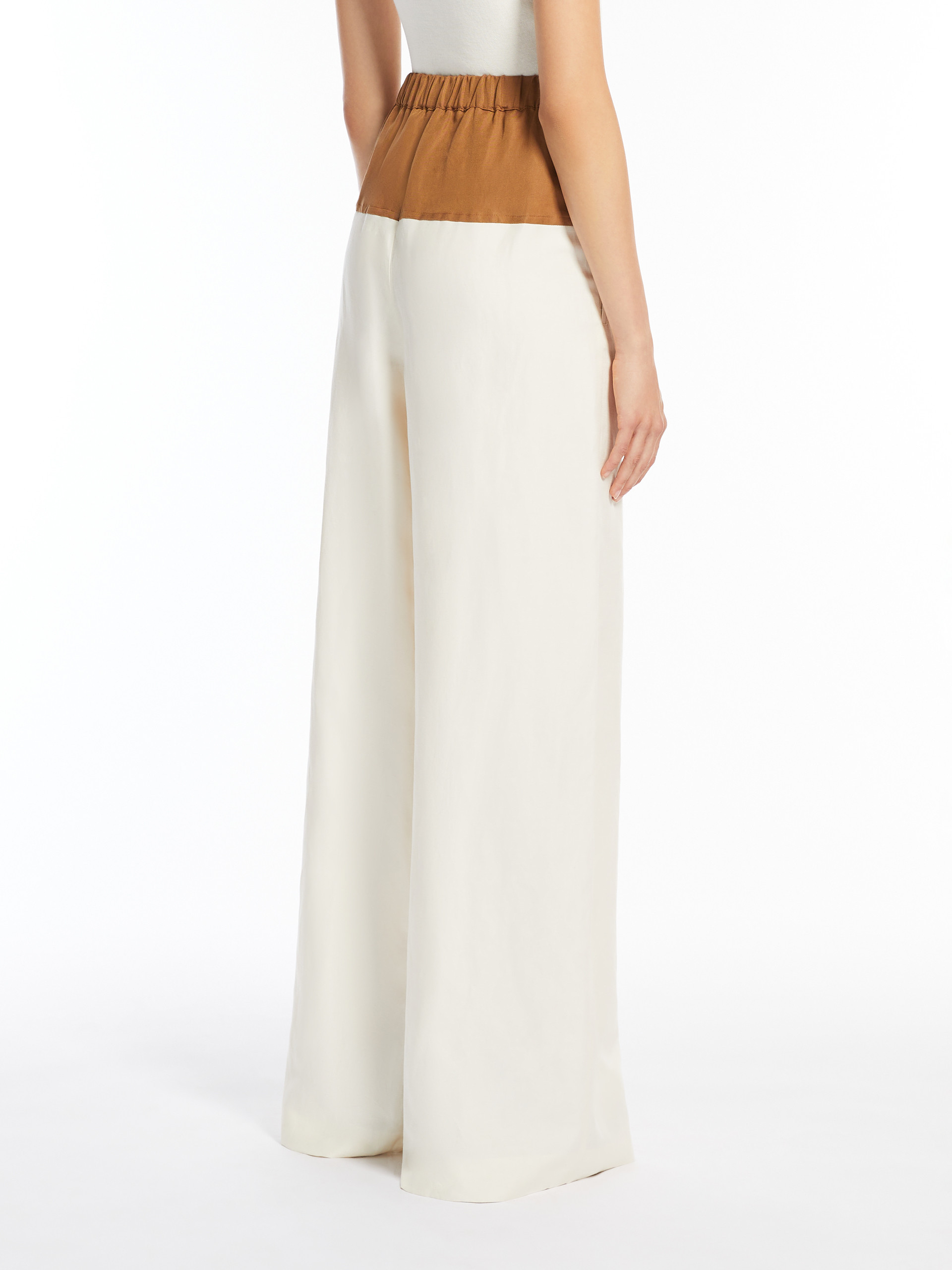Max Mara Elastic Waist Casual Pants In White