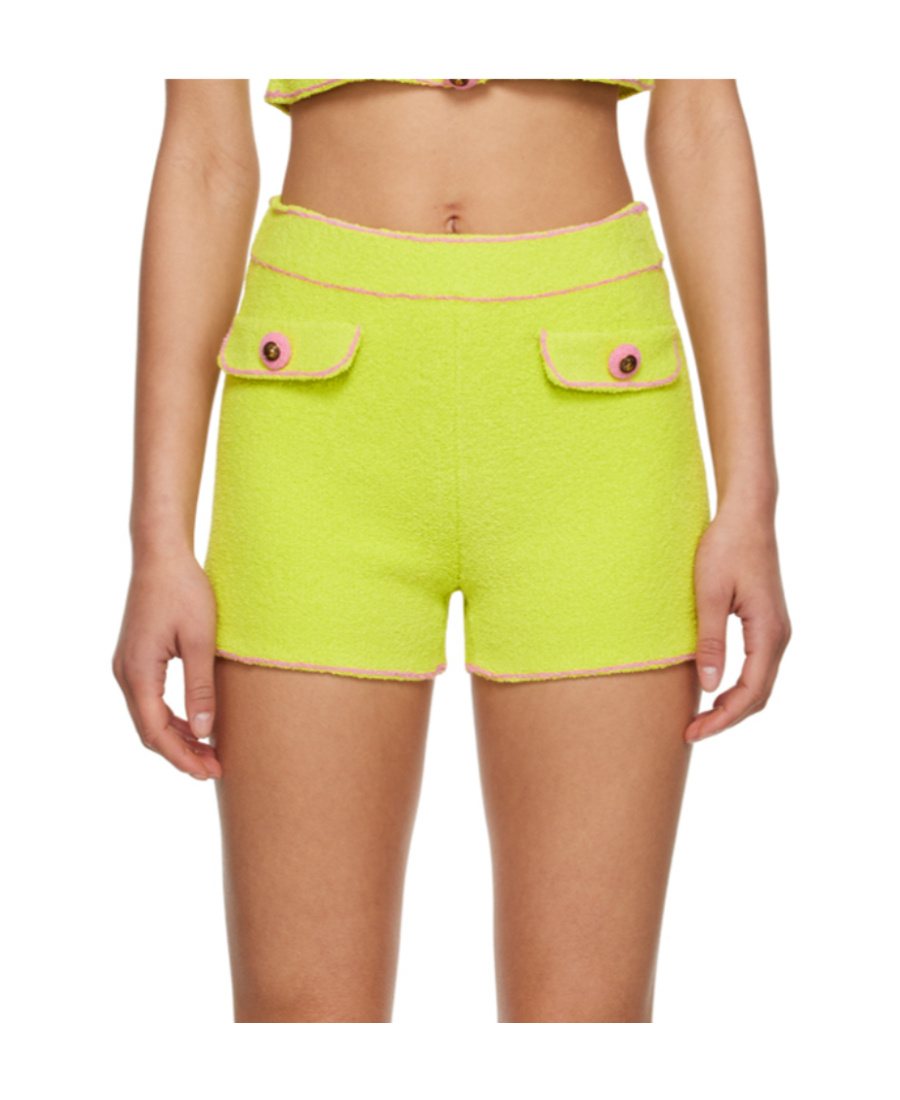 Moschino Flip Bag Design Terry Shorts In Yellow