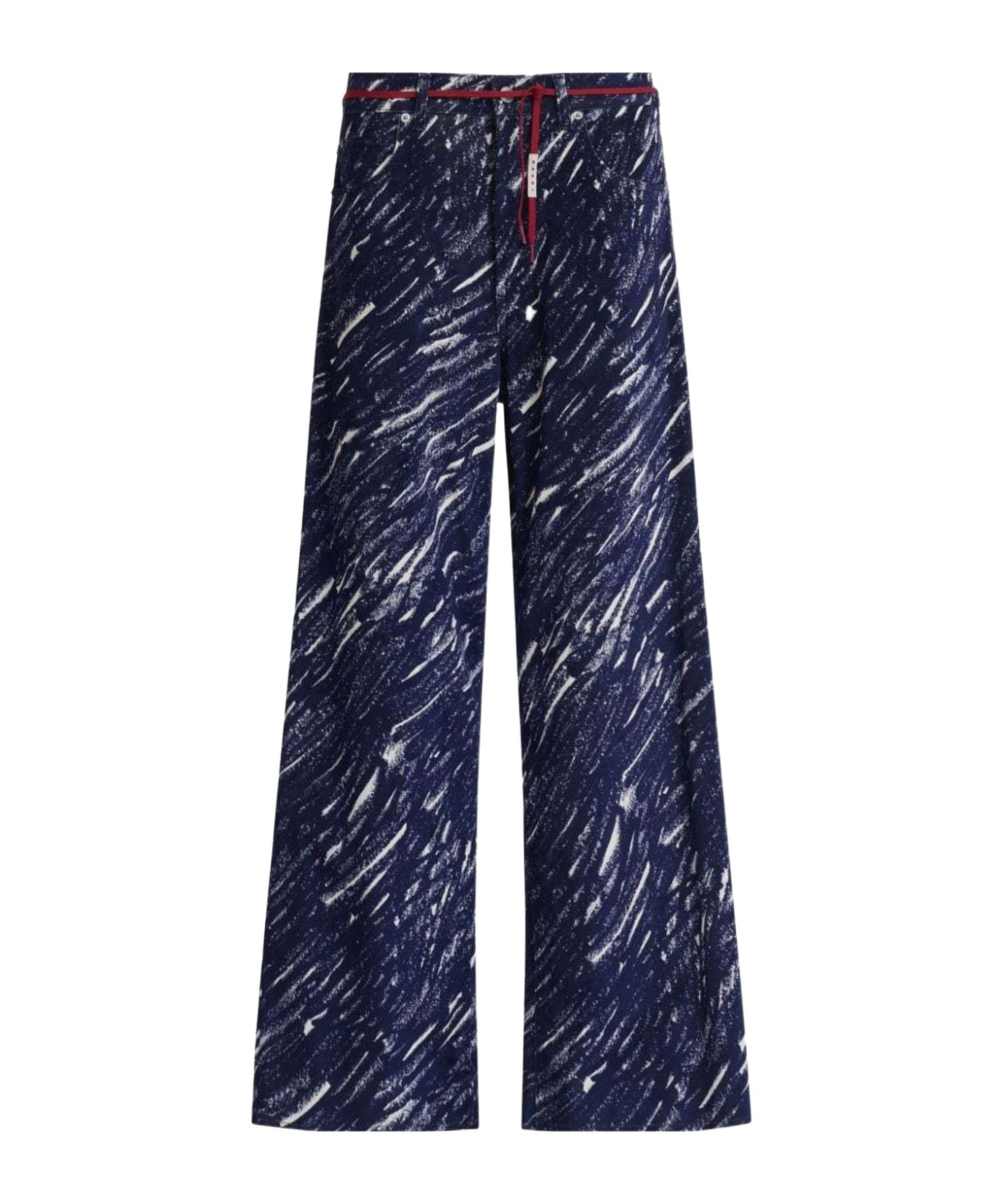 Marni Abstract Pattern Printed Wide-leg Jeans In Black