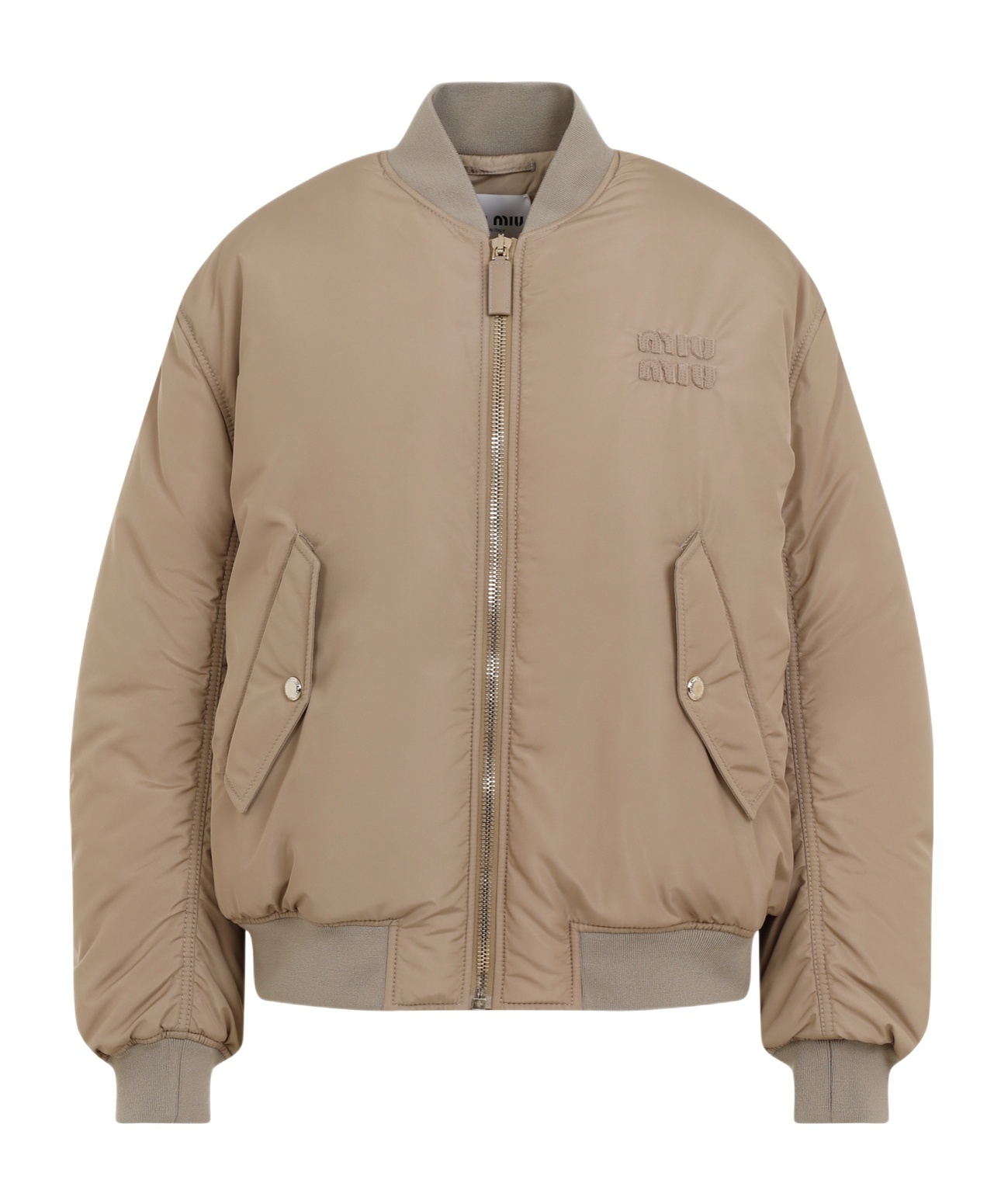 Miu Miu Clay Brown Jacket In Nude