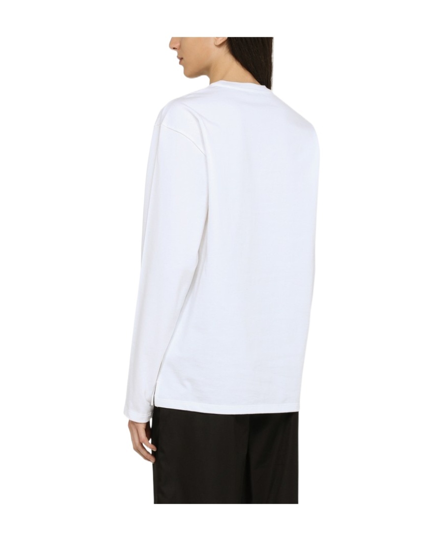 Prada Triangle Long-sleeve T-shirt In White