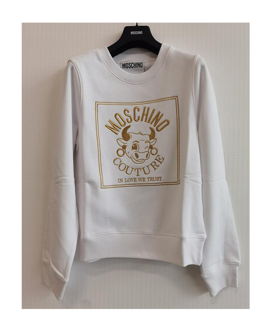 Moschino Logo Hoodie In Gray