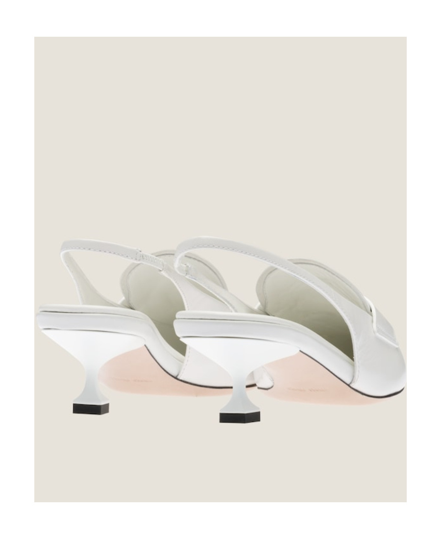 Miu Miu Leather Penny Loafers In White