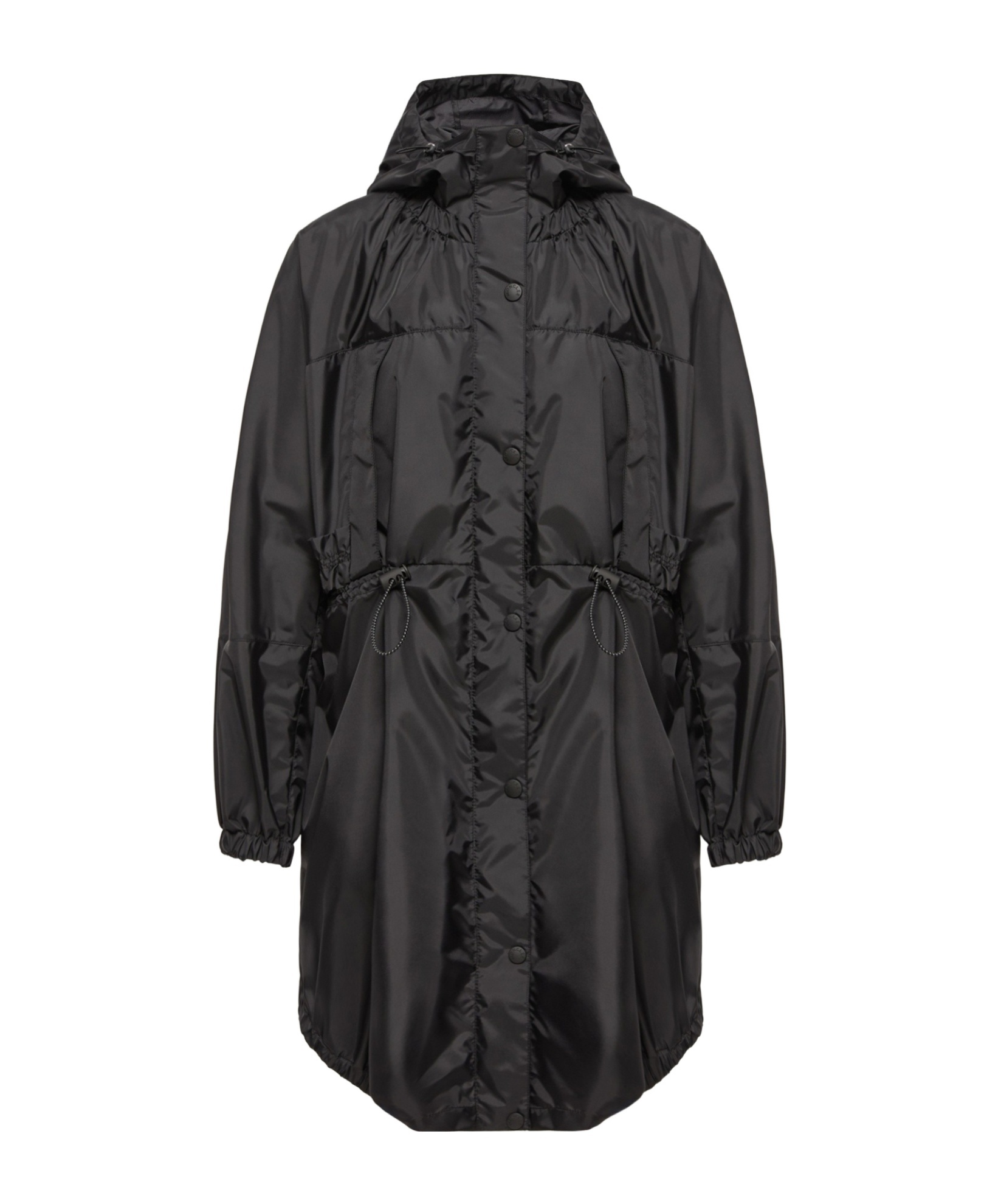 Moncler Expression Canvas Long Parka In Black