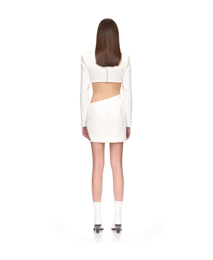 DAVID KOMA 3D CRYSTAL CHAIN SQUARE COLLAR BLOUSE