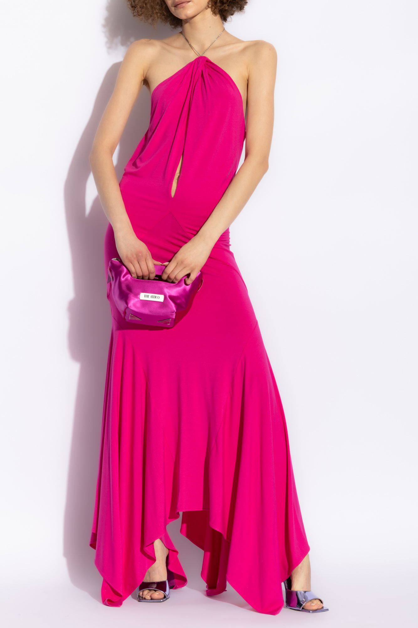 Attico Women's Long Jersey Dress In Pink