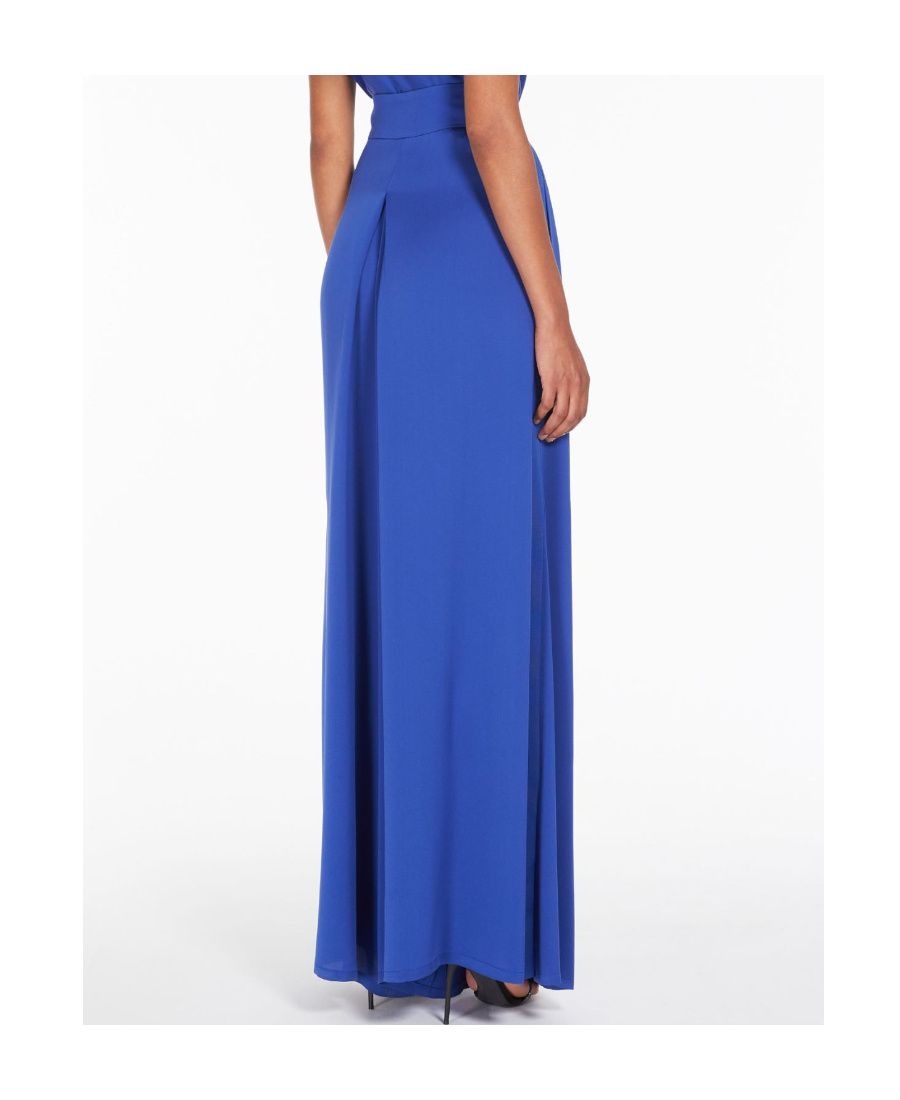 Max Mara Wide-leg Tuxedo Trousers In Blue
