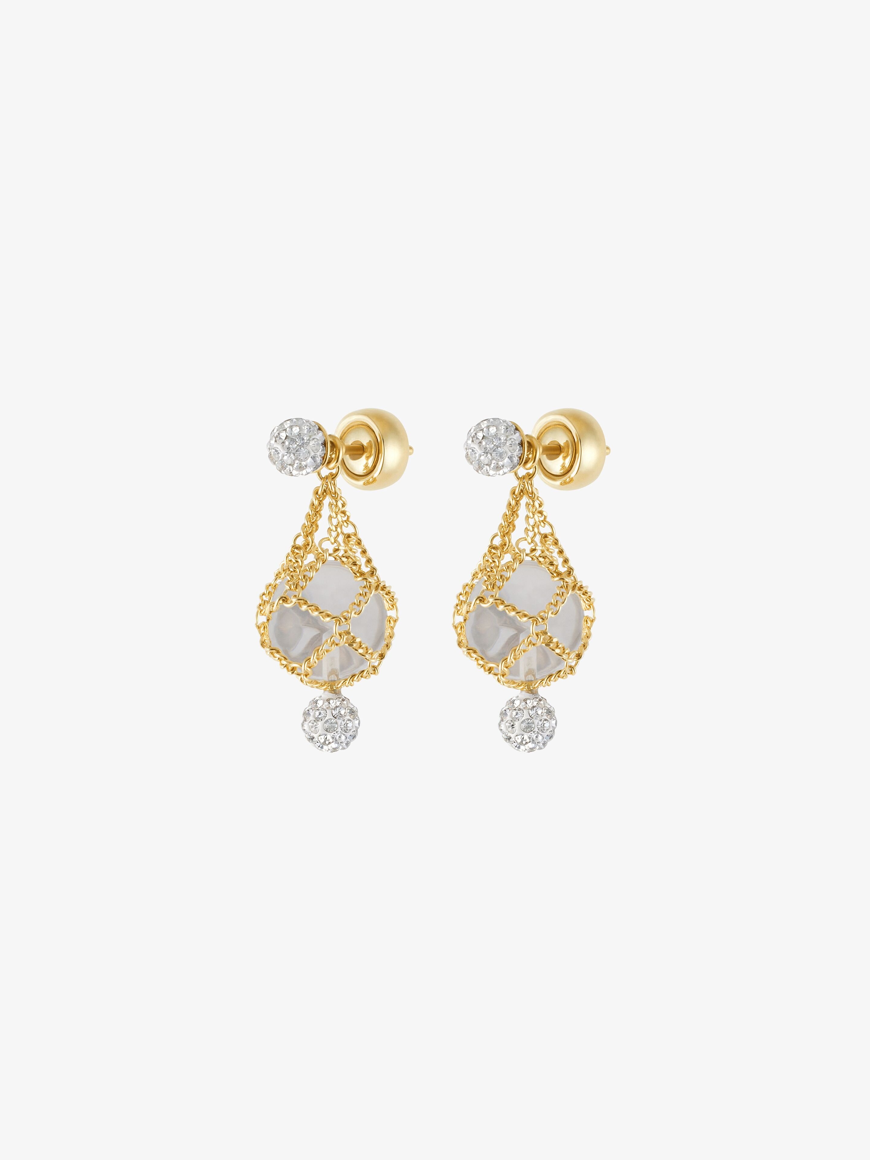 Givenchy Pearl Crystal Earrings In Yellow