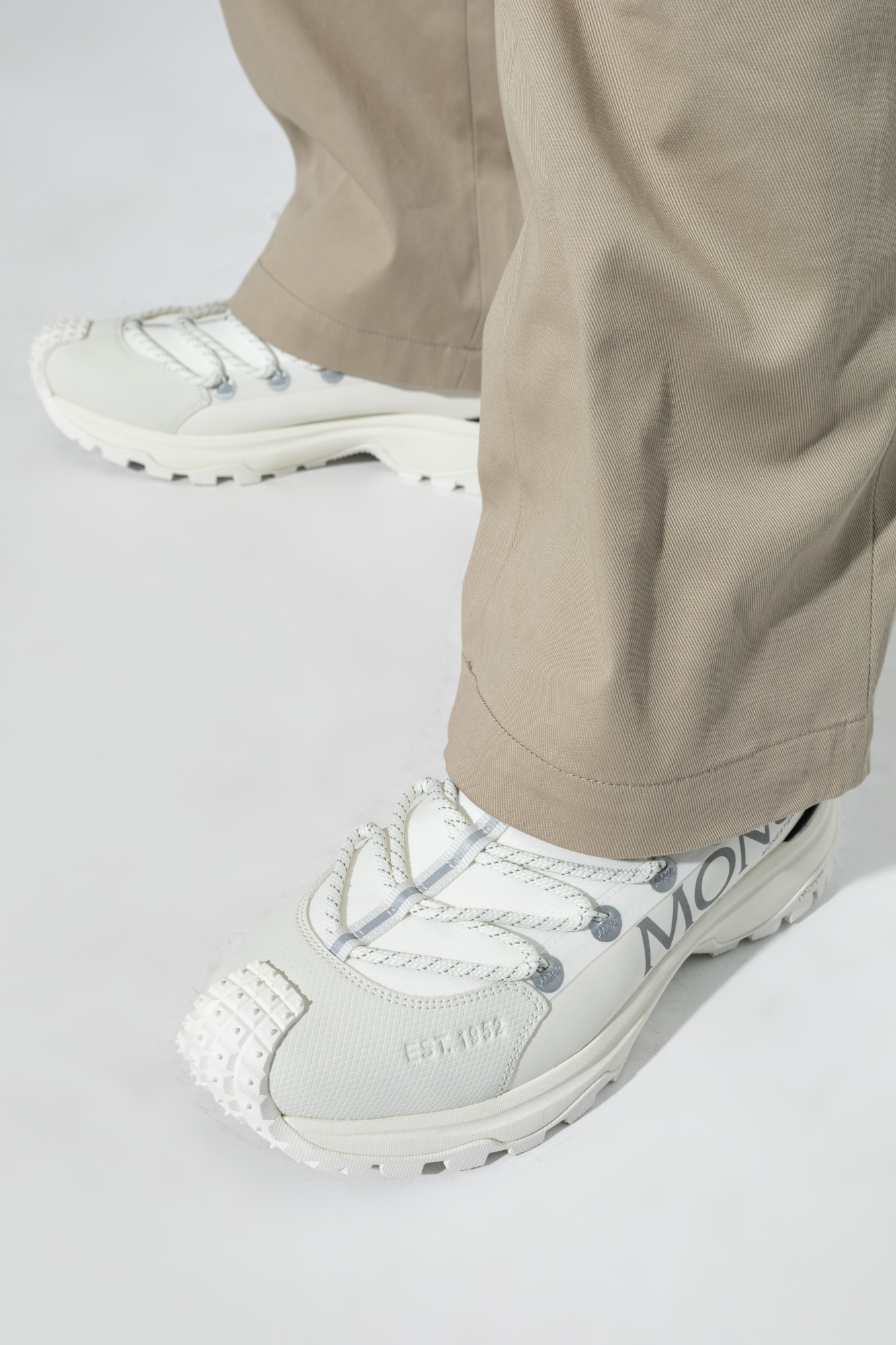 Moncler Rugged Design With Jagged Sole In White
