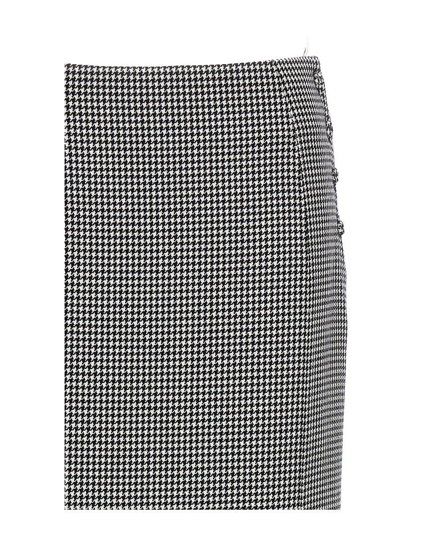 Thom Browne Houndstooth High-waisted Fitted Midi Skirt In Gray