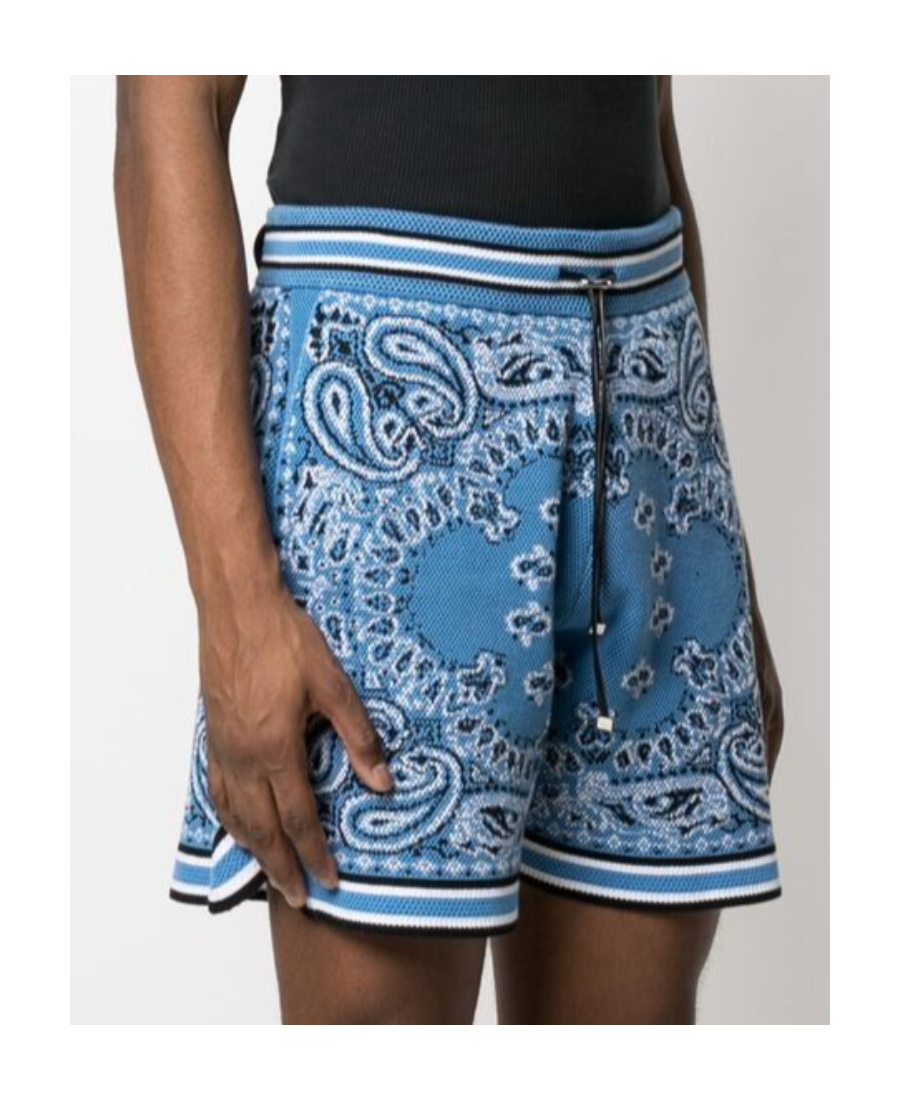 Amiri Bandana Basketball Track Shorts In Blue