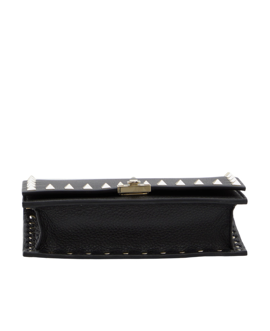 Valentino Garavani Mini Black Leather Bag With Golden Metal Studs Women