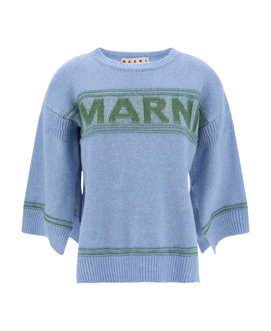 Marni Knitwear With Ribbed Cuffs And Hem In Blue