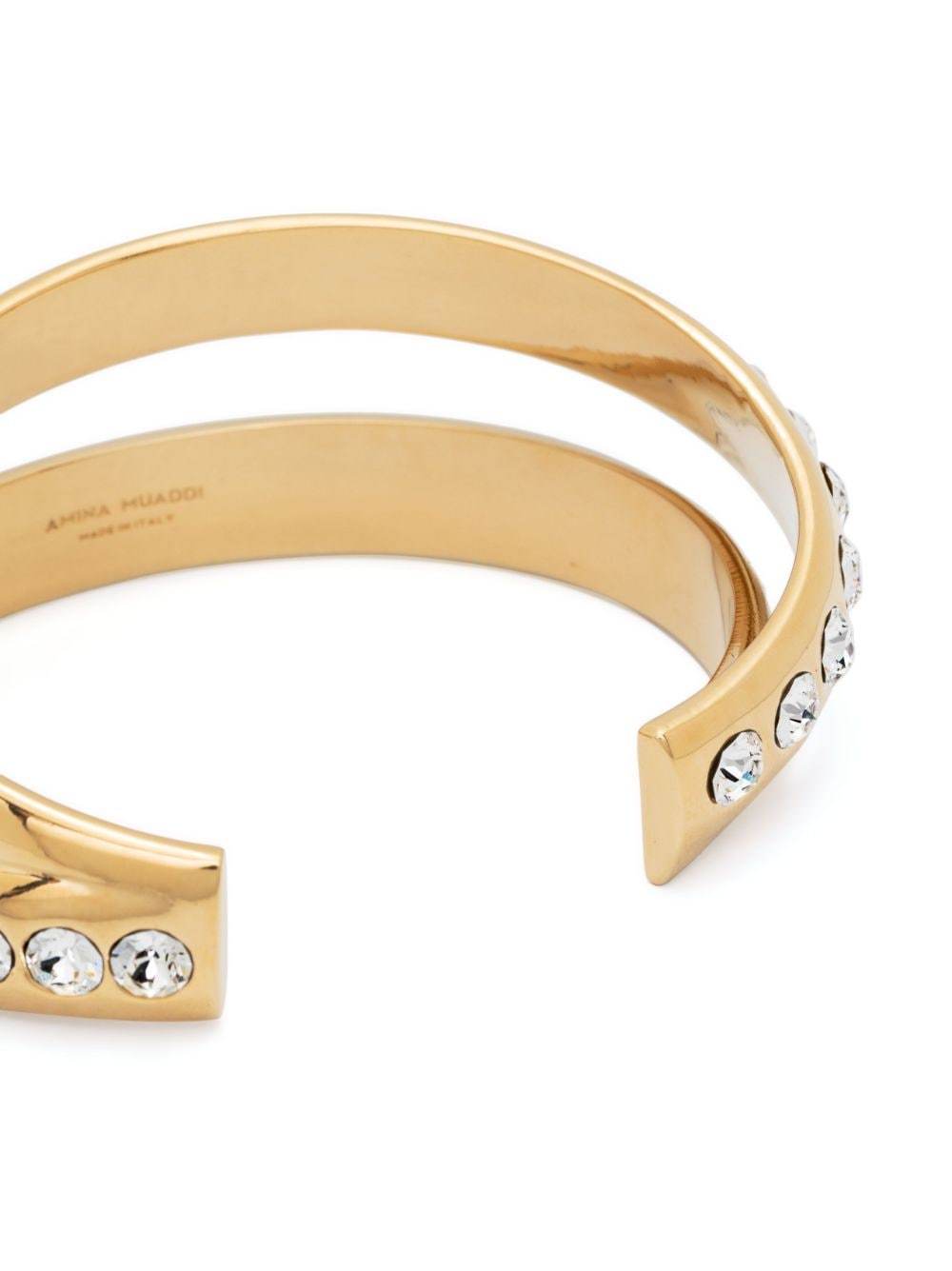 Amina Muaddi Decorated Bracelet In Yellow