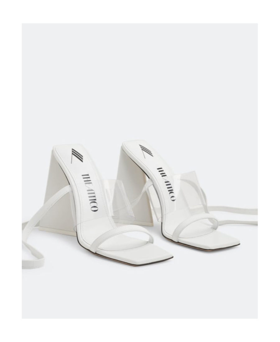 Attico Isa Tie-fastening Leather Sandals In White