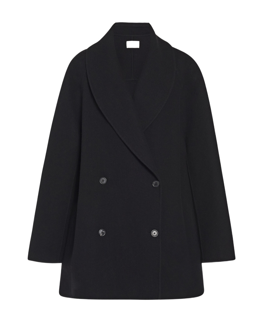 The Row Polli Double-breasted Jacket In Wool And Cashmere In Black