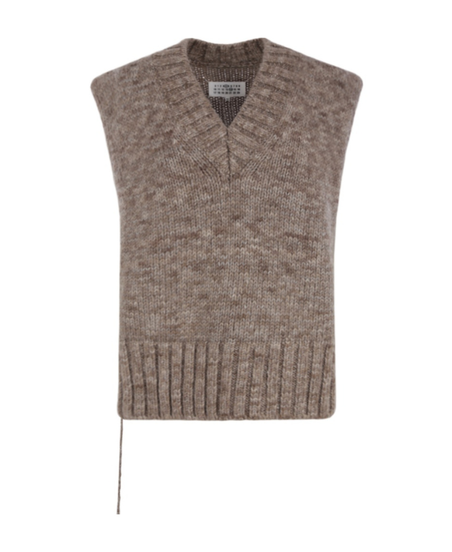 Maison Margiela Botanical Dye Knit Vest In Gray